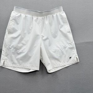 Fabletics Shorts Mens 30 White Lined Running Elastic Waist 7 Inseam Athletic